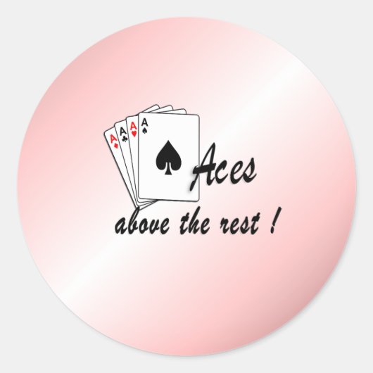 Aces boven het Rest Red Ronde Sticker (Voorkant)