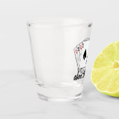 Aces boven het rustglas shot glas (Links)