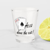 Aces boven het rustglas shot glas (Voorkant)