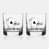 Aces boven het rustglas whisky glas (Voorkant)