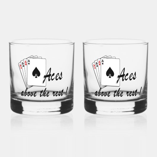 Aces boven het rustglas whisky glas (Voorkant)