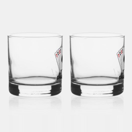 Aces boven het rustglas whisky glas (Rechts)