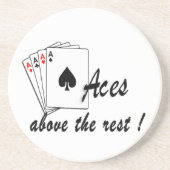 Aces boven het rustglas zandsteen onderzetter (Voorkant)