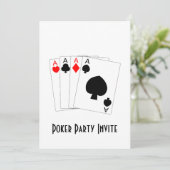 Aces Design Poker Party Kaart (Staand voorkant)