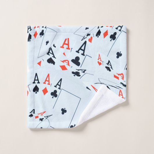 Aces in een gelaagd patroon, bad handdoek (Wasdoekje)