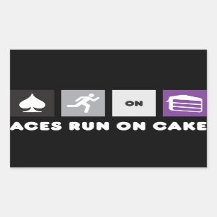 Aces lopen op Cake Sticker Dark