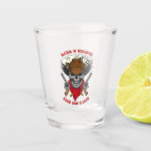 Aces N Eight Dead Man Hand Cowboy Skull Shot Glas (Voorkant)