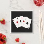 Aces party speelkaartjes gokpapier servetten (Insitu)