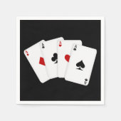 Aces party speelkaartjes gokpapier servetten (Voorkant)