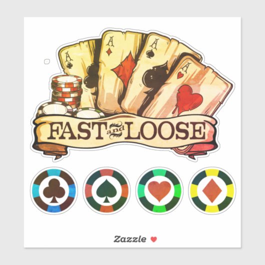 Aces poker chips snel en los sticker (Vel)