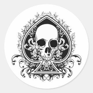 Aces Skull Ronde Sticker