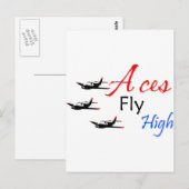 Aces vliegen hoog briefkaart (Voorkant / Achterkant)