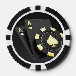 "Aces" Zwart Poker Chips