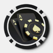 "Aces" Zwart Poker Chips (Achterkant)