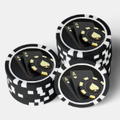 "Aces" Zwart Poker Chips (Opstapeling)