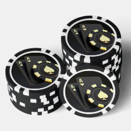 "Aces" Zwart Poker Chips