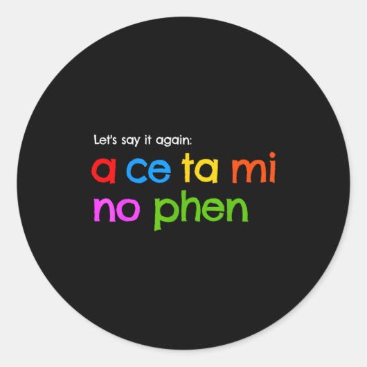 Acetaminophen How To Pronounce Ronde Sticker (Voorkant)