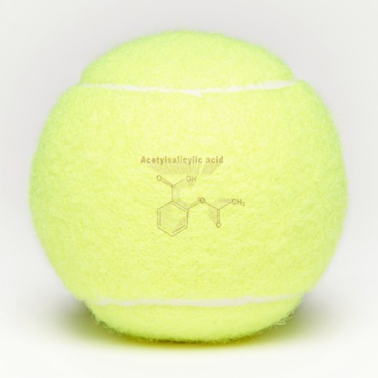 Acetylsalicylzuur, aspirine, structuurchemisch tennisballen (Voorkant)