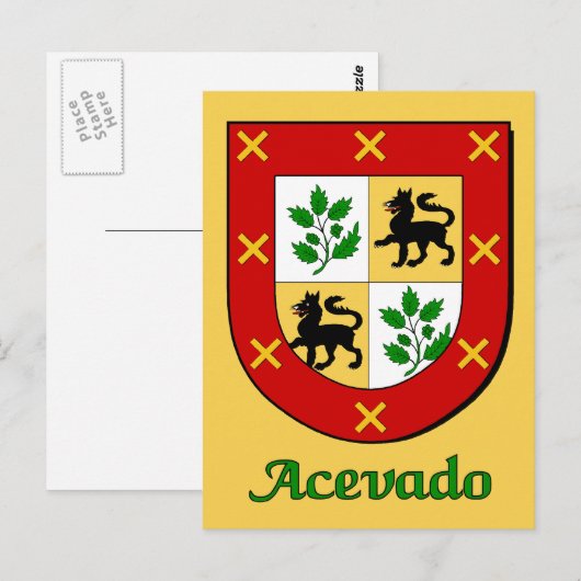 Acevado Family Shield Briefkaart (Voorkant / Achterkant)