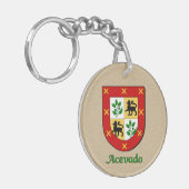 Acevado Family Shield en Mexicaanse vlag Sleutelhanger (Voorkant Links)