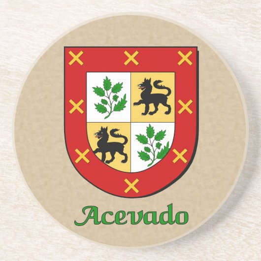 Acevado Family Shield Zandsteen Onderzetter (Voorkant)