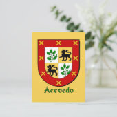 Acevedo Family Heraldic Shield Briefkaart (Staand voorkant)