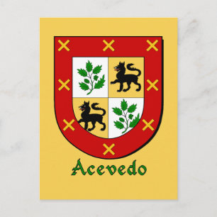 Acevedo Family Heraldic Shield Briefkaart