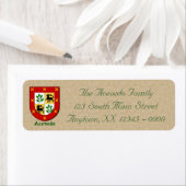 Acevedo Family Heraldic Shield Etiket (Insitu)