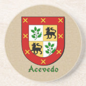 Acevedo Heraldic Shield Zandsteen Onderzetter (Voorkant)