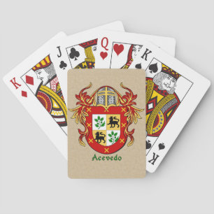 Acevedo Heraldisch Schild met Mantling Speelkaarten