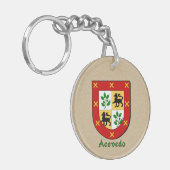 Acevedo Historisch Schild met Vlag van Spanje Sleutelhanger (Voorkant Links)