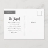 Ach by the Way Elopement Photo Announement Aankondigingskaart (Achterkant)