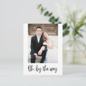 Ach by the Way Elopement Photo Announement Aankondigingskaart (Staand voorkant)