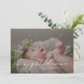 Ach Heilige Kerstfeest Foto geboorteaankondiging Feestdagenkaart (Staand voorkant)