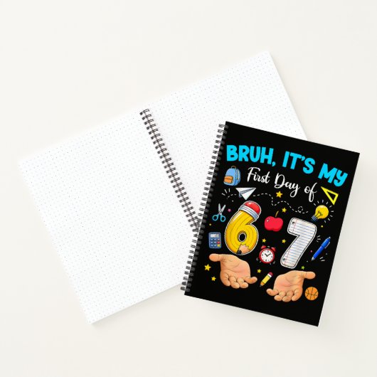 Ach, het is mijn eerste dag terug naar school notitieboek (Binnen)