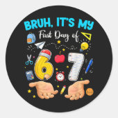 Ach, het is mijn eerste dag terug naar school ronde sticker (Voorkant)