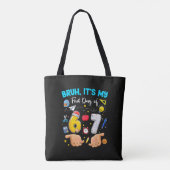 Ach, het is mijn eerste dag terug naar school tote bag (Achterkant)