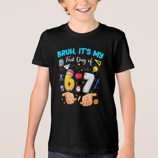 Ach, het is mijn eerste dag terug naar school Tri-Blend shirt (Voorkant)