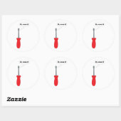 Ach, Laat Maar Grappige Schroevendraaier Ronde Sticker (Vel)