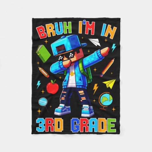 Ach man, ik zit in de 3e klas Dabbing Leuke Gamer  Fleece Deken (Voorkant)