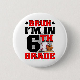 Ach man, ik zit in de 6e klas honkbal fan terug na ronde button 5,7 cm