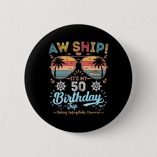 Ach schat! Het is mijn 50ste verjaardagsreis Verja Ronde Button 5,7 Cm (Voorkant)