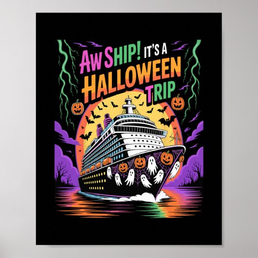 Ach scheeps een Halloween trip Grappige cruise Poster (Voorkant)