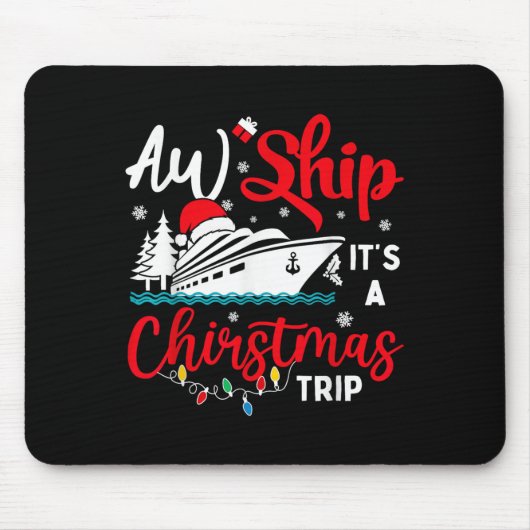 Ach Scheeps Kerst Reis Cruise Kerstlichten Holi Muismat (Voorkant)