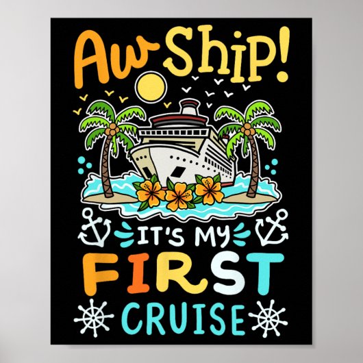 Ach scheeps mijn eerste cruise vakantie Funny Men Poster (Voorkant)