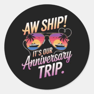 Ach, scheeps onze huwelijksreis cruise koppels wij ronde sticker