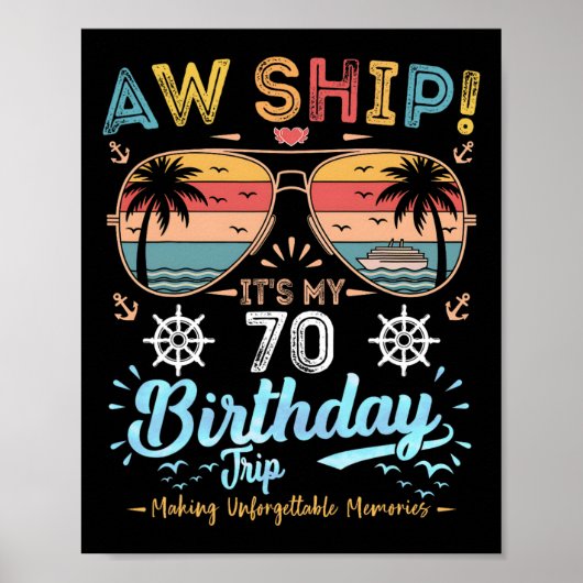 Ach, scheepsrecht! Het is mijn 70ste verjaardagsre Poster (Voorkant)