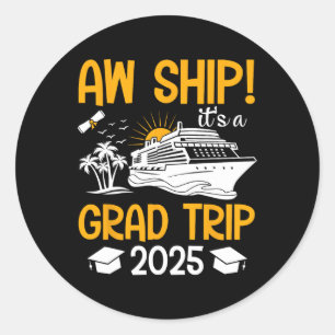 Ach, scheepsreis diploma-uitreiking 2025 Matching Ronde Sticker