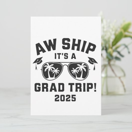 Ach Schip Het is een diploma-uitstap 2025 Zomerrei Kaart (Staand voorkant)