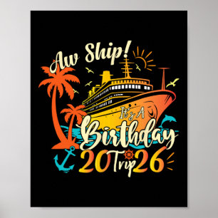 Ach Schip Het Is Een Verjaardagsreis 2026 Retro Ve Poster